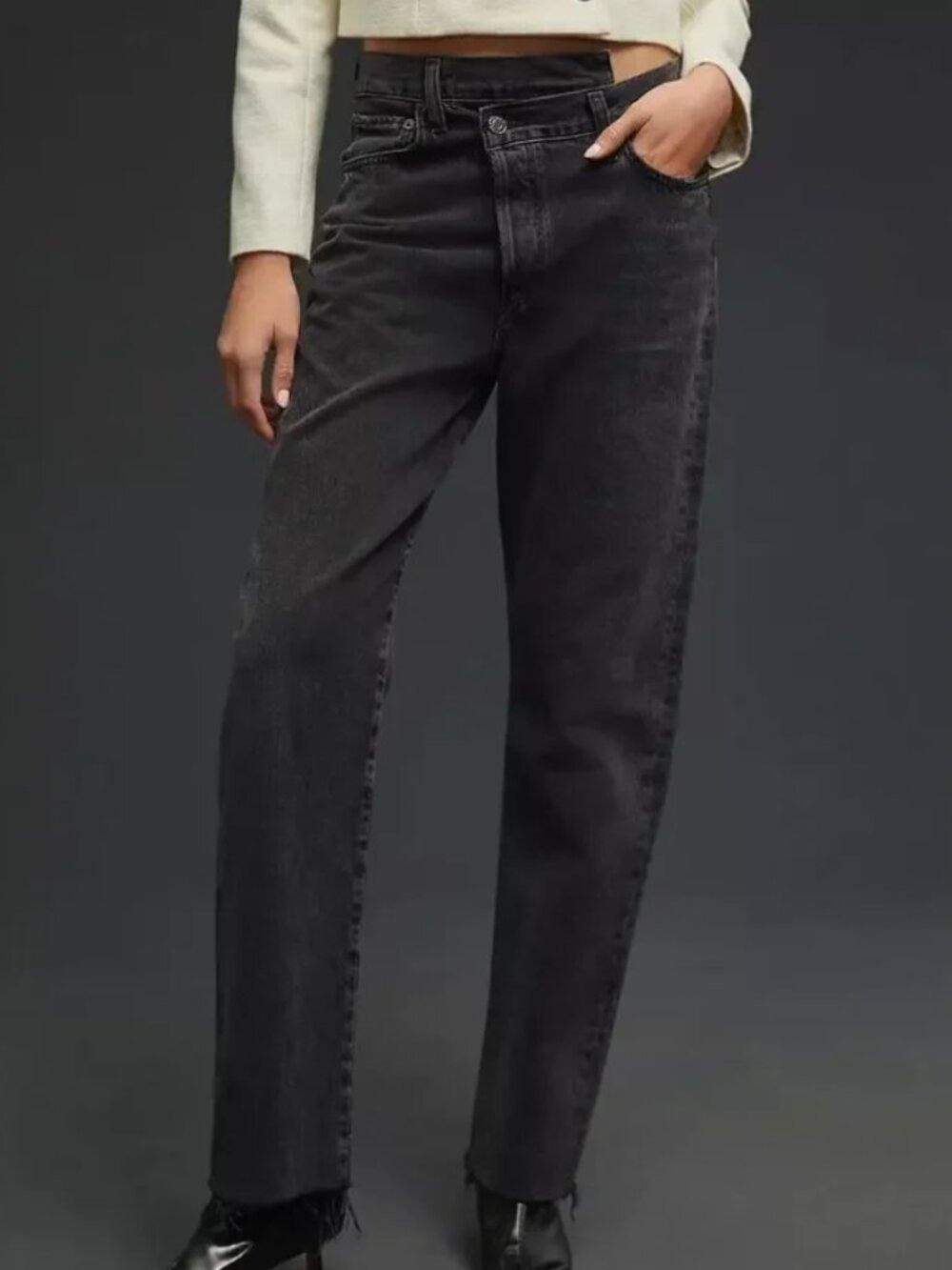 Agolde black Criss Cross Straight leg Jeans Women's 25 New without tags